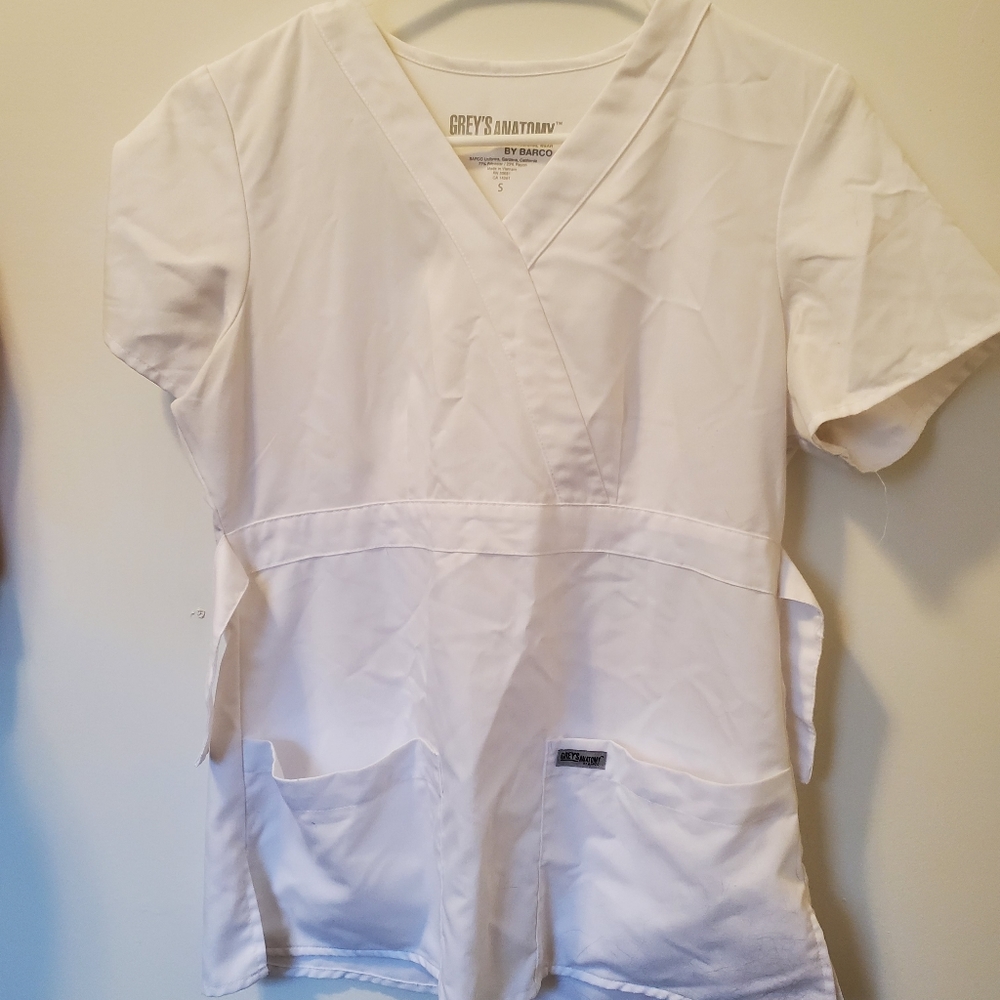 White Grey's Anatomy scrub top